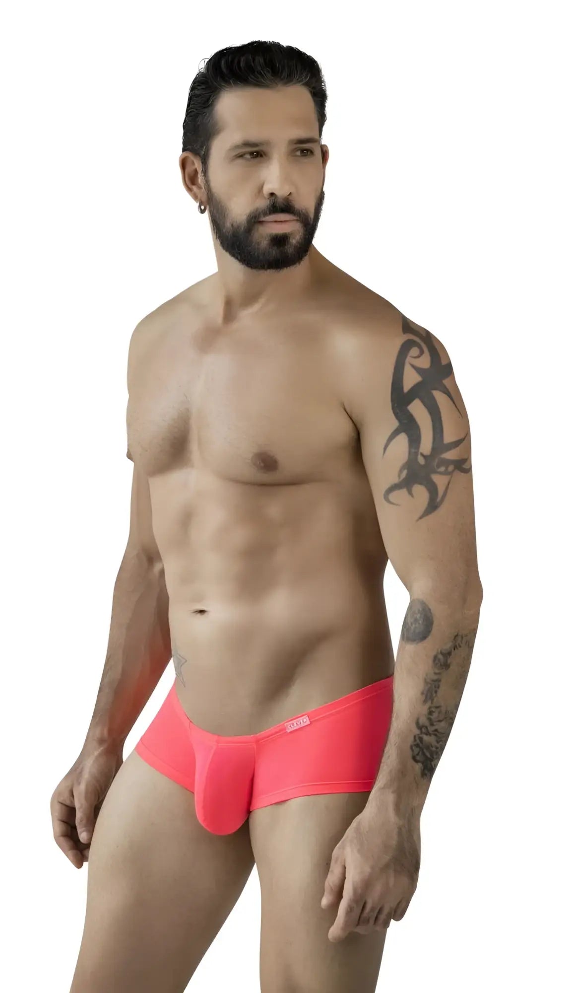 Bright pink men’s briefs from clever 229958 3pk australian latin trunks with smooth form-fitting design and multi-colored style