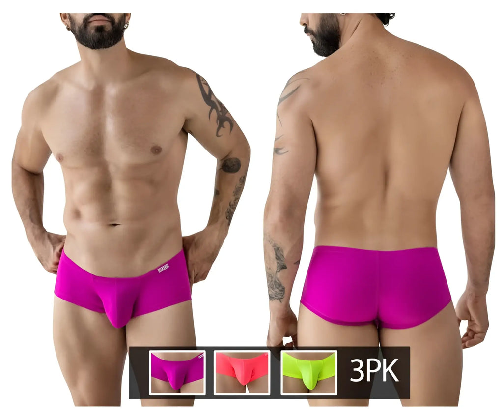 Vibrant fuchsia men’s briefs from clever 229958 3pk australian latin trunks with snug fit and smooth fabric finish