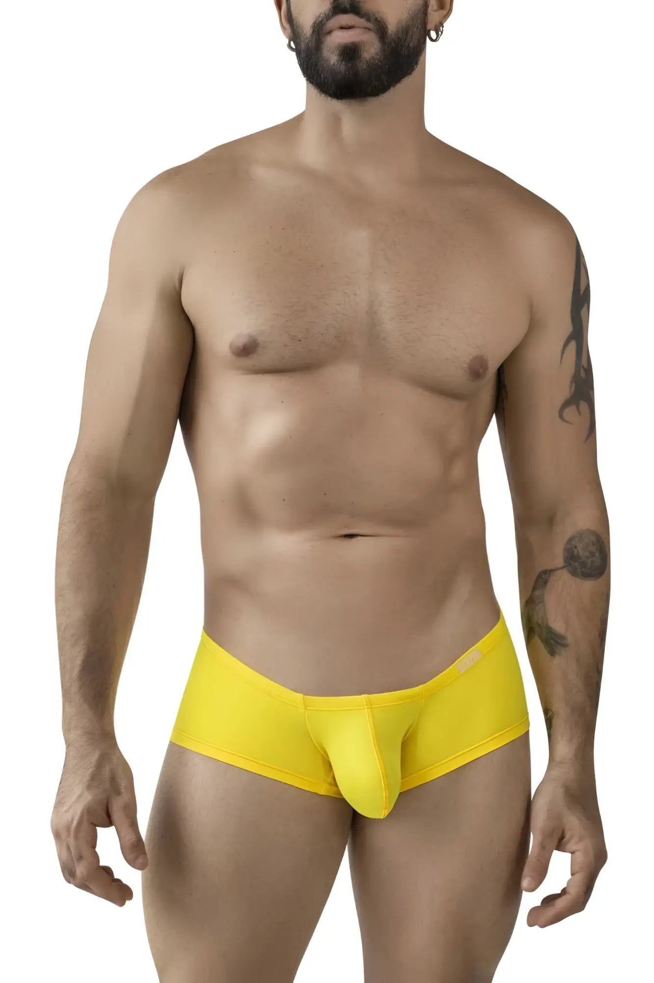 Bright yellow seamless form-fitting men’s briefs from clever 229959 3pk australian latin trunks multi-colored set