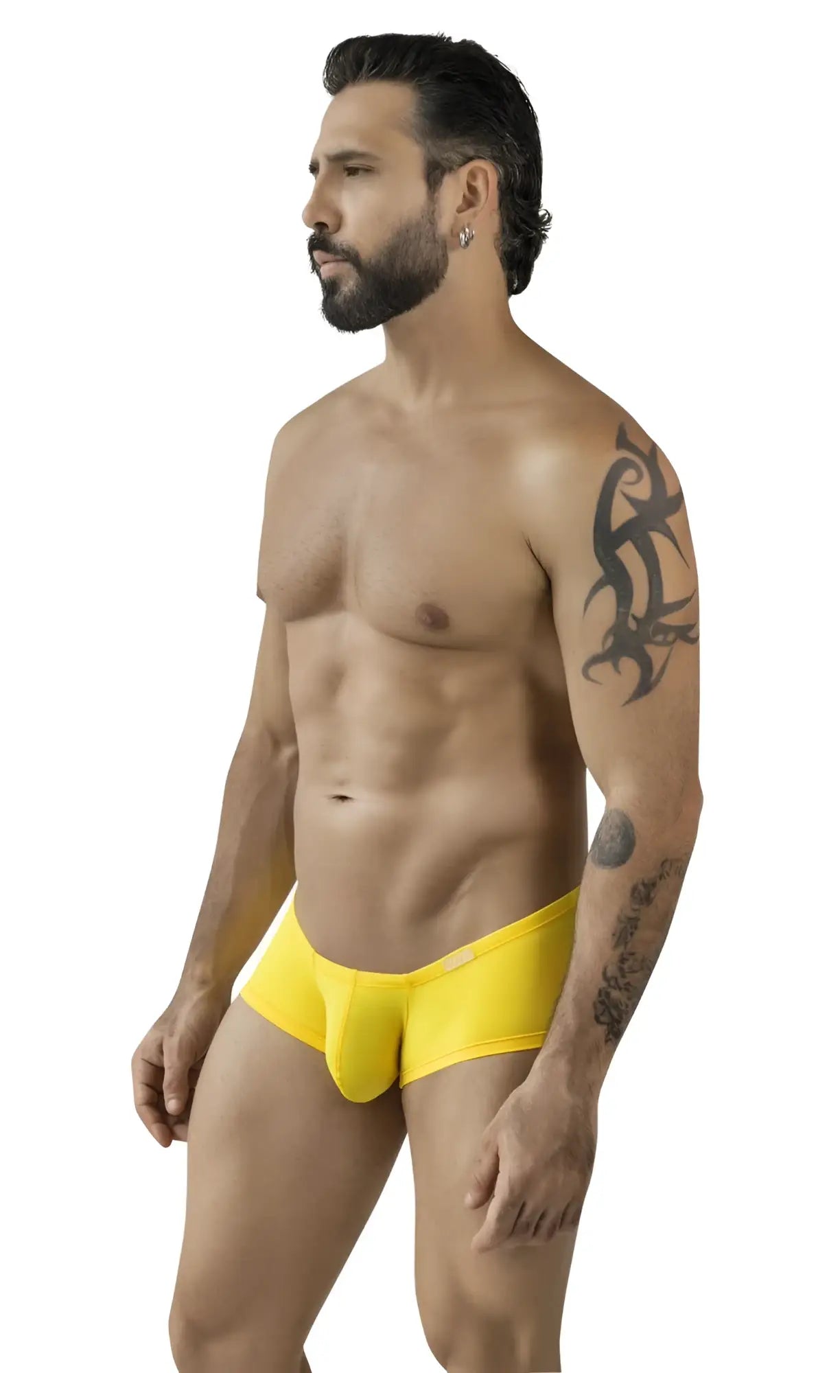 Bright yellow clever 229959 3pk australian latin trunks men’s underwear with smooth stretchy fabric and contoured design
