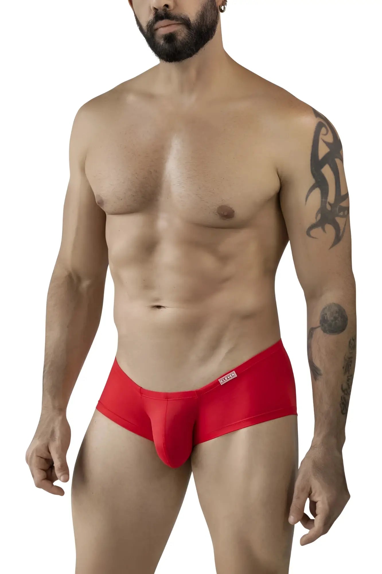 Red men’s briefs clever 229959 3pk australian latin trunks snug fit with small brand tag on waistband color multi-colored