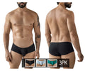 Black men’s briefs clever 229960 3pk australian latin trunks in multi-colored smooth form-fitting fabric