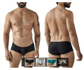 Black men’s briefs clever 229960 3pk australian latin trunks in multi-colored smooth form-fitting fabric