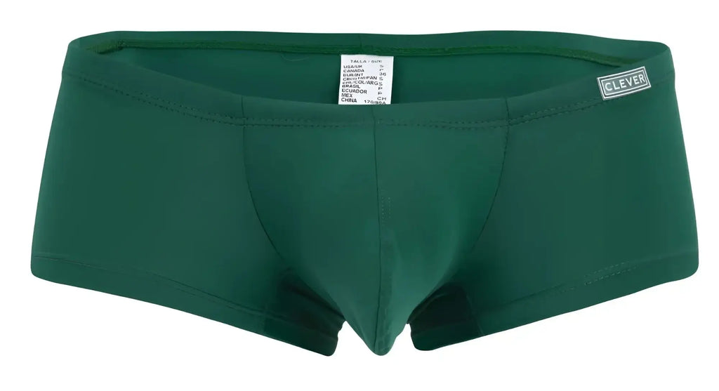 Dark green clever 229960 men’s briefs with subtle seam design and small brand label on the waistband in multi-colored pack