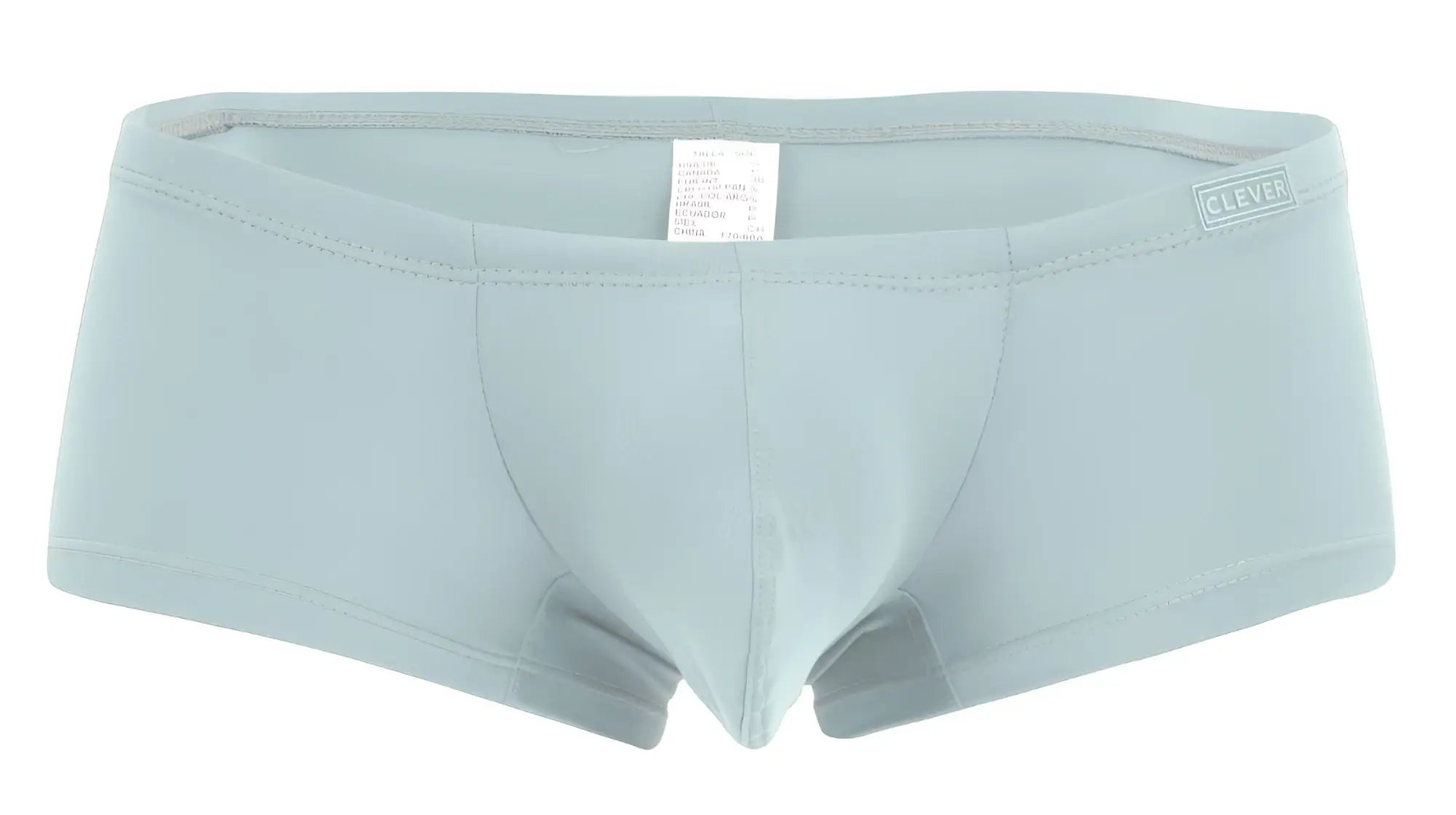 Light blue seamless briefs with subtle clever logo on waistband from clever 229960 3pk australian latin trunks multi-colored