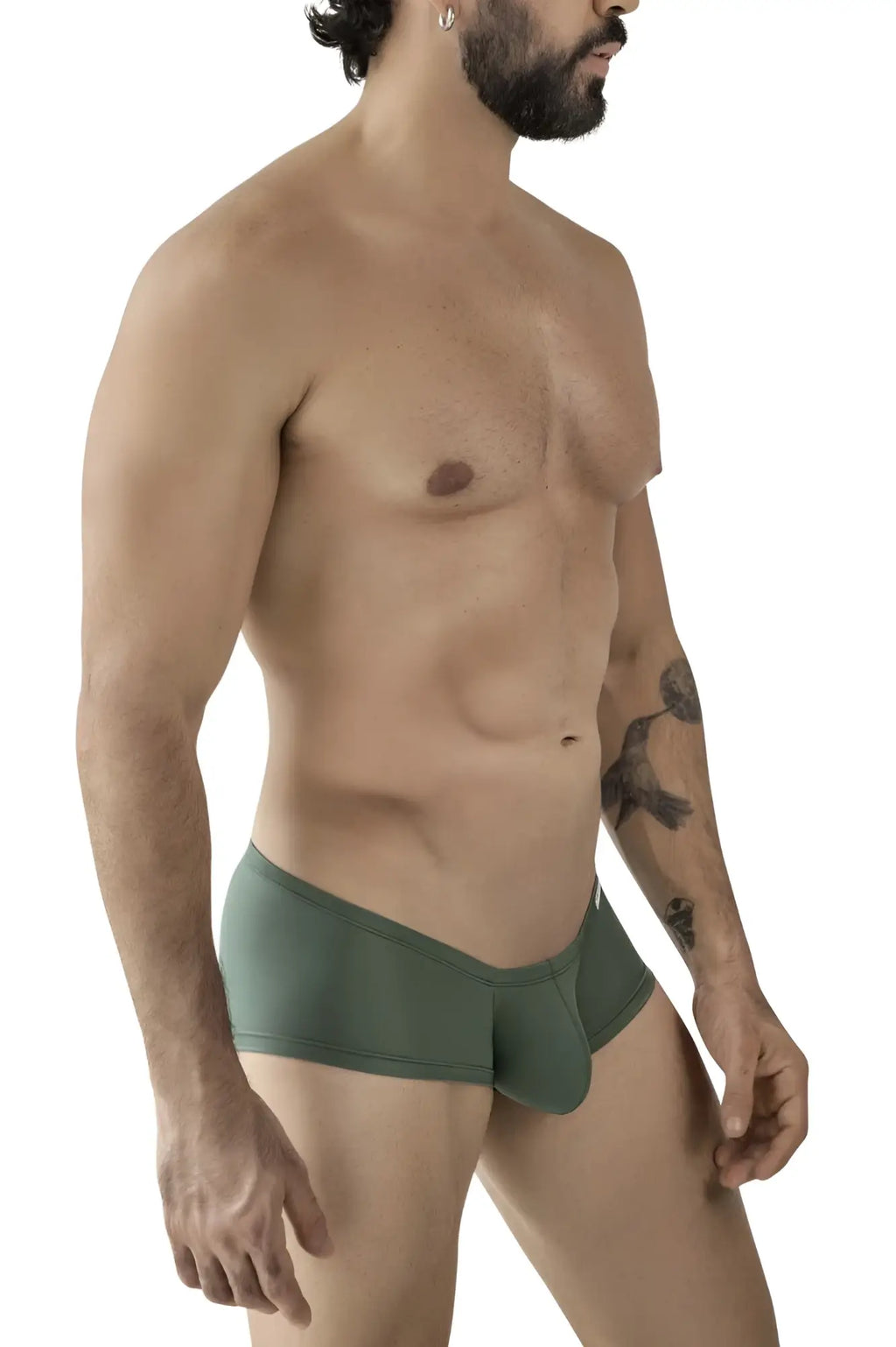 Olive green athletic briefs clever 229961 with contoured design and smooth stretchy fabric from multi-colored 3pk trunks