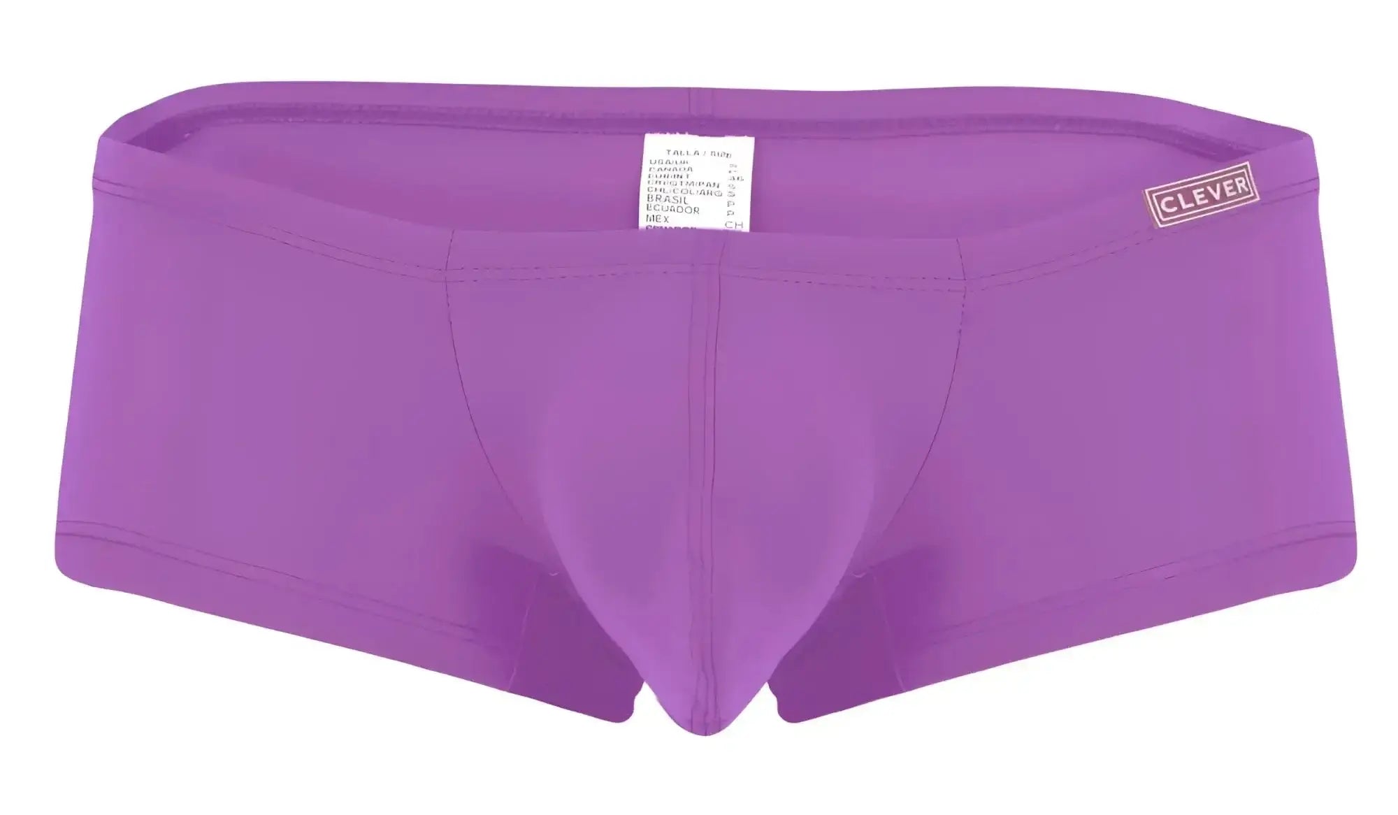 Purple clever brand men’s briefs with smooth form-fitting design in multi-colored clever 229961 3pk australian latin trunks