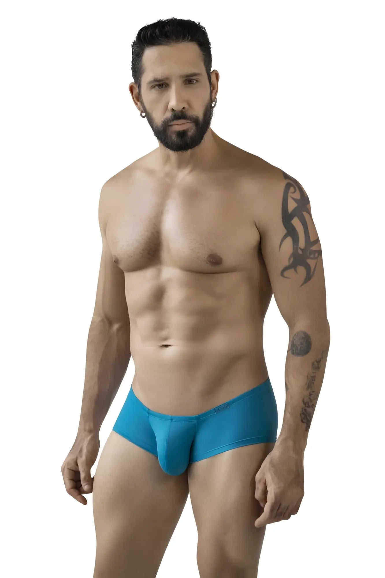 Blue clever 229962 australian latin trunks with smooth form-fitting design in multi-colored athletic briefs style