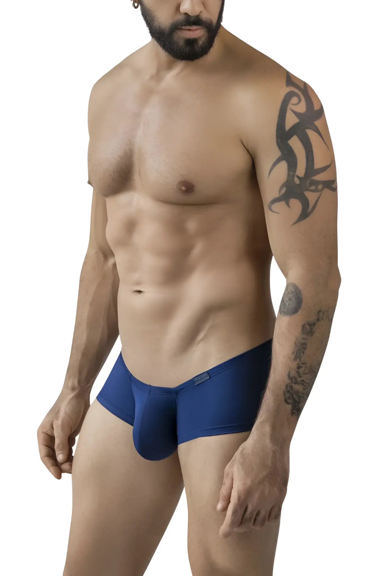 Men’s navy blue athletic briefs with a snug fit and contoured design from clever 229962 3pk australian latin trunks