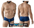 Men’s navy blue briefs in clever 229962 3pk australian latin trunks with smooth, form-fitting fabric and contoured design