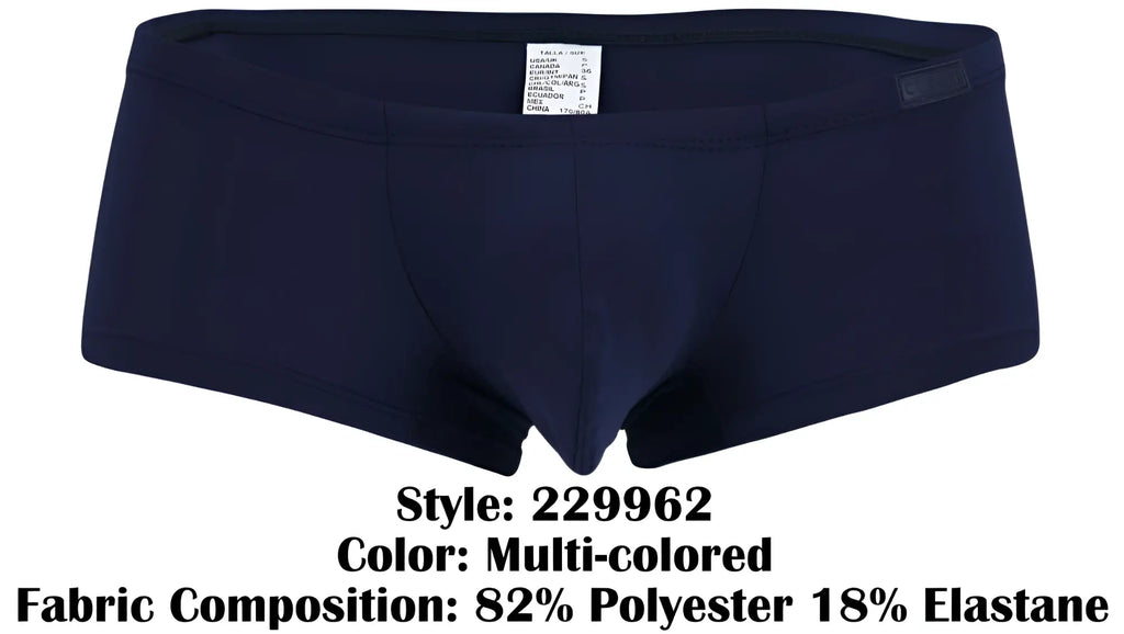 Navy blue men’s briefs clever 229962 3pk australian latin trunks in stretchy 82 polyester 18 elastane fabric color multi-colored