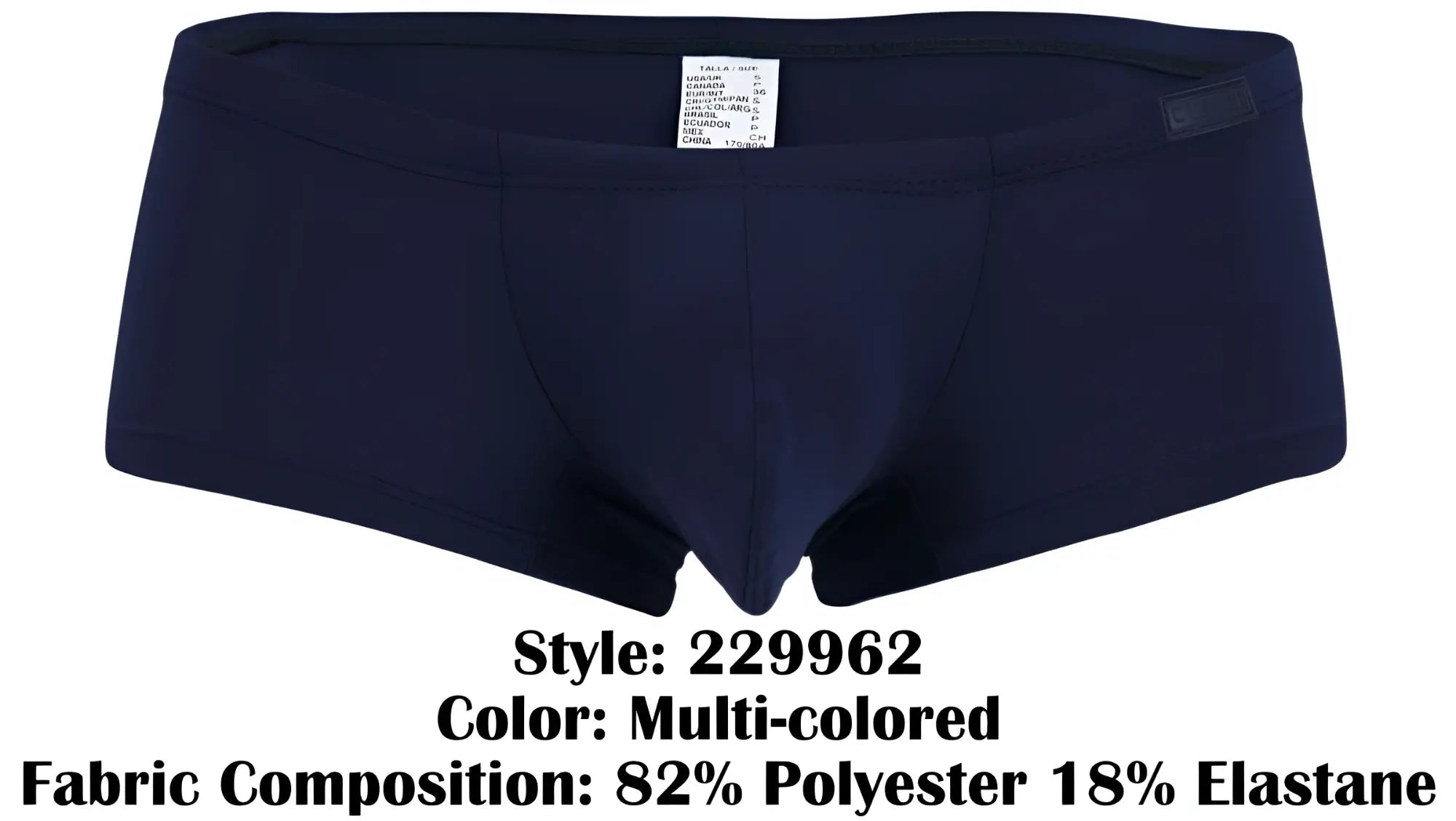 Navy blue men’s briefs clever 229962 3pk australian latin trunks in stretchy 82 polyester 18 elastane fabric color multi-colored