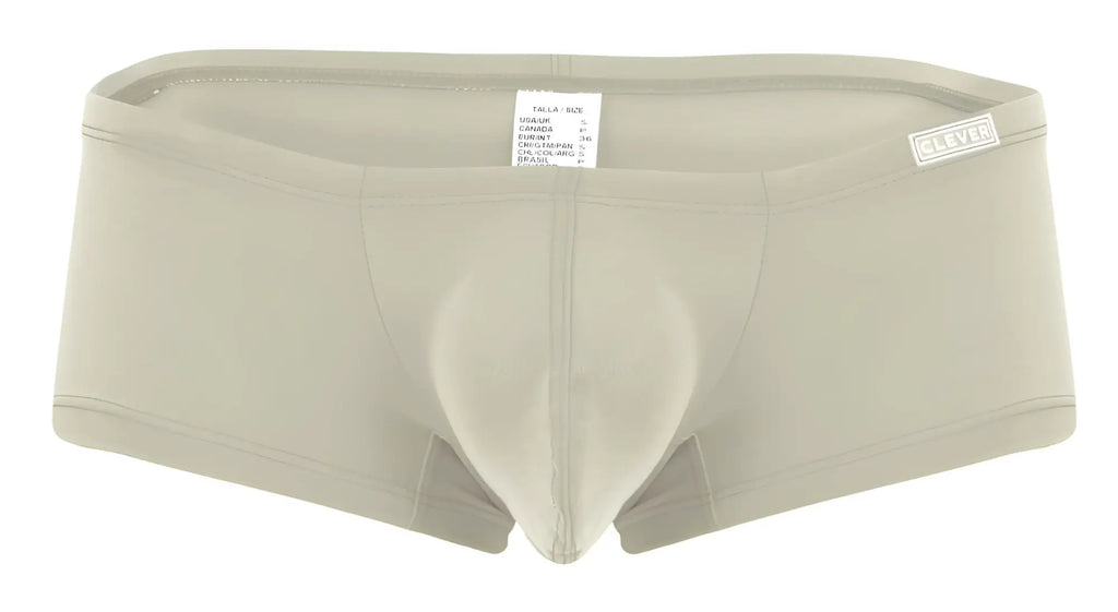 Beige clever 229963 australian latin trunks with supportive pouch and clever label on waistband multicolored pack