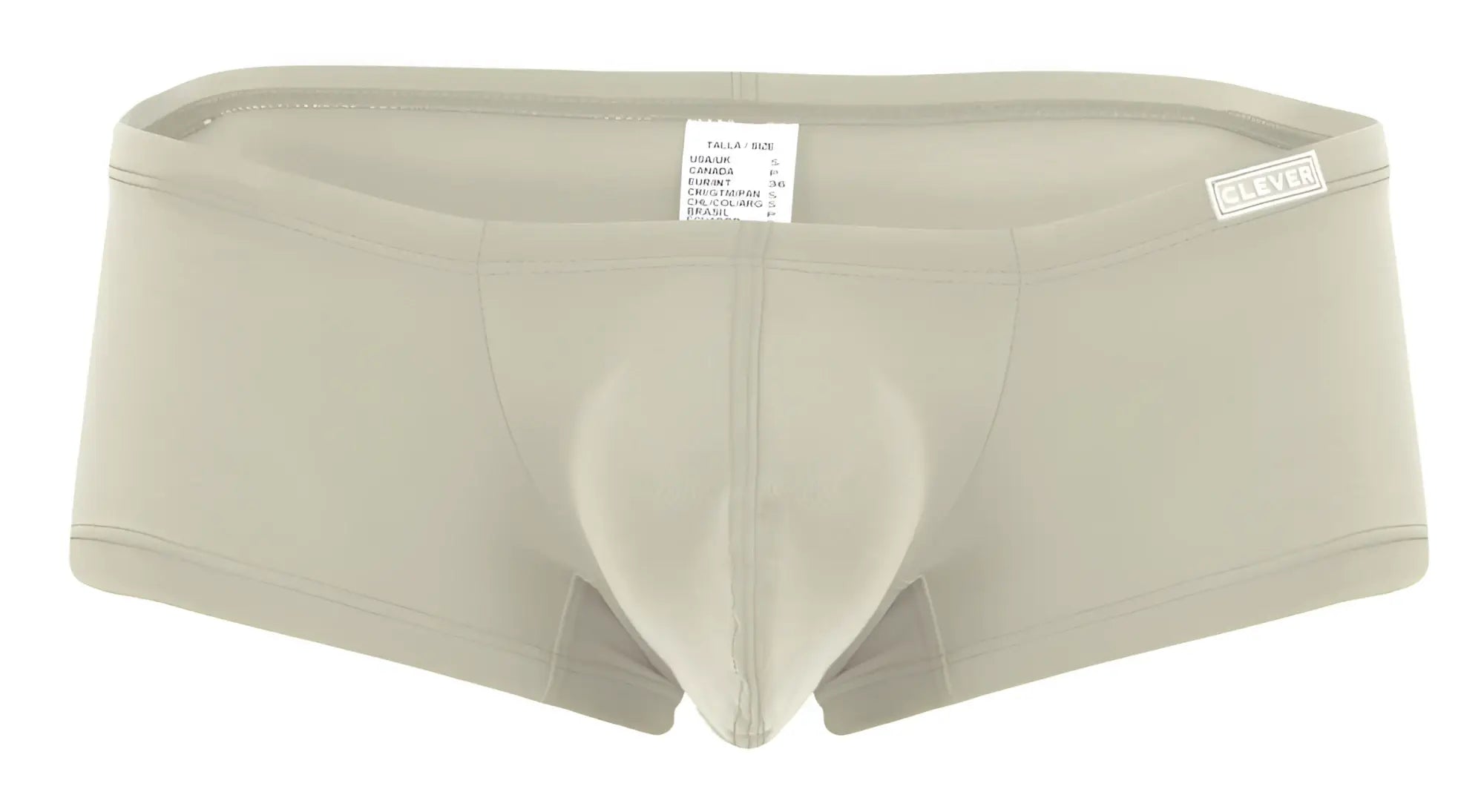Beige clever 229963 australian latin trunks with supportive pouch and clever label on waistband multicolored pack