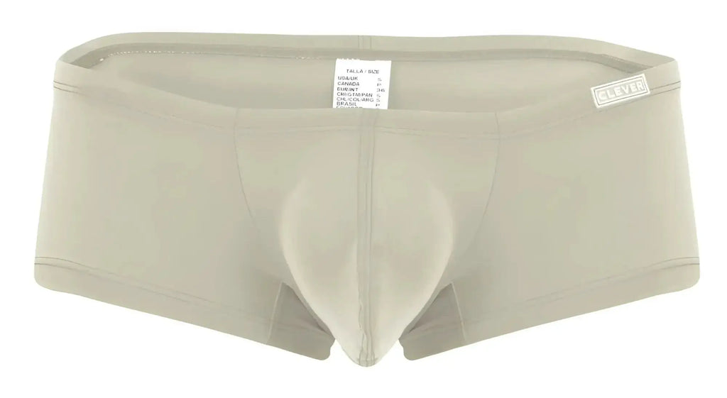 Beige clever 229963 australian latin trunks with supportive pouch and clever label on waistband multicolored pack