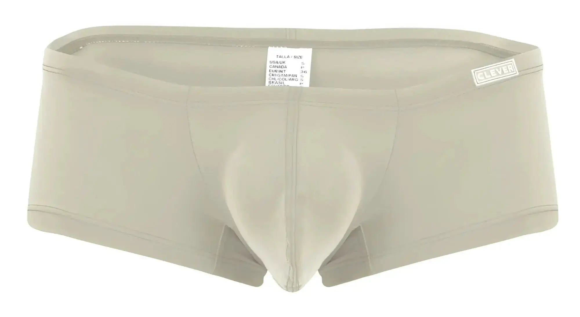 Beige clever 229963 australian latin trunks with supportive pouch and clever label on waistband multicolored pack