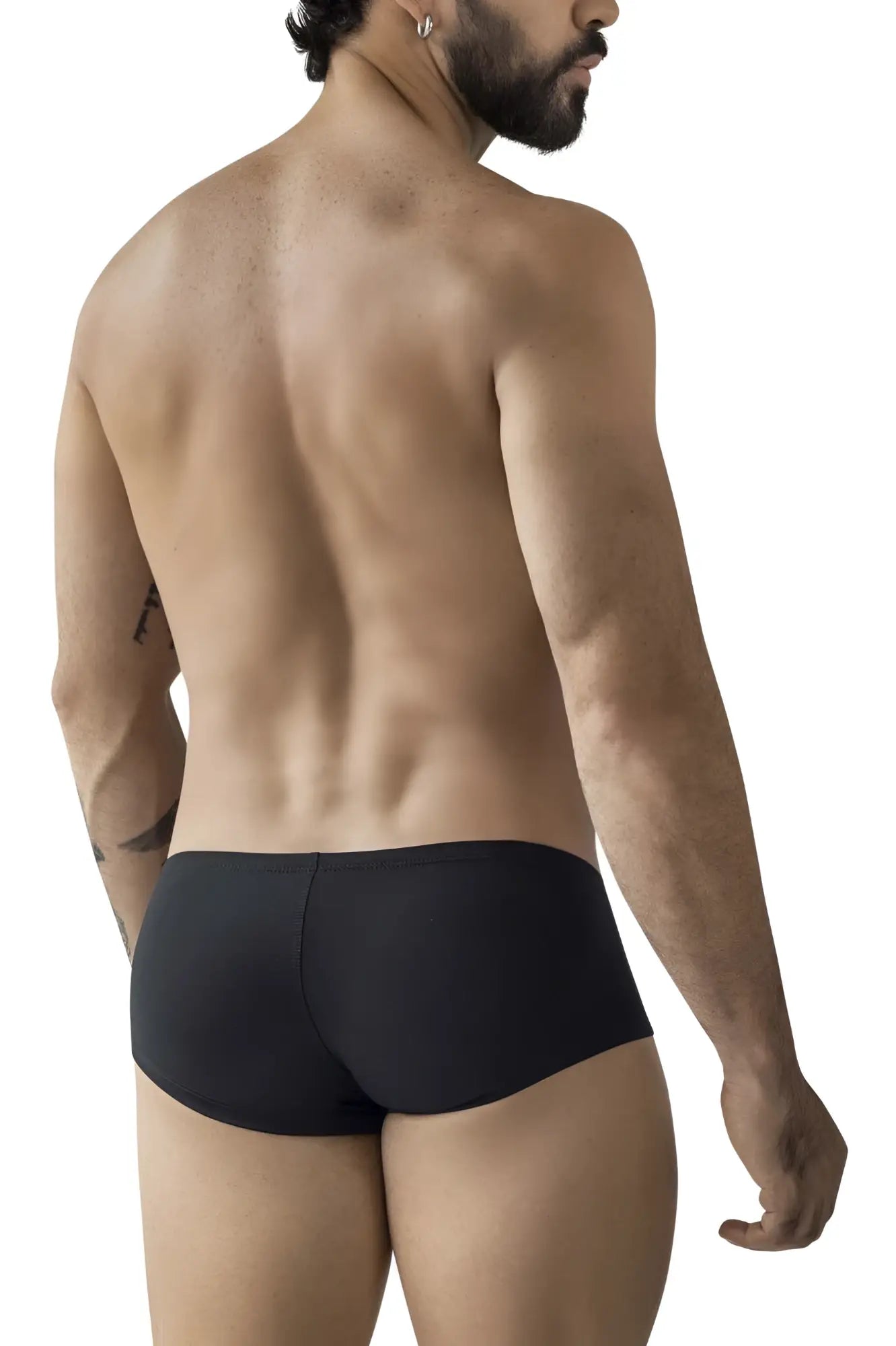 Black clever 229963 3pk australian latin trunks showing the back side with smooth form-fitting fabric and subtle seam