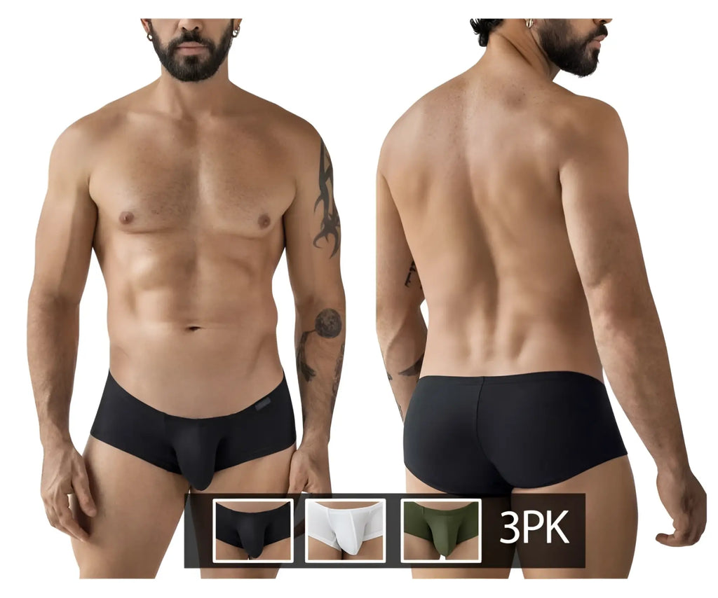 Clever 229964 3pk australian Latin trunks black men’s briefs with smooth form fitting design multicolored