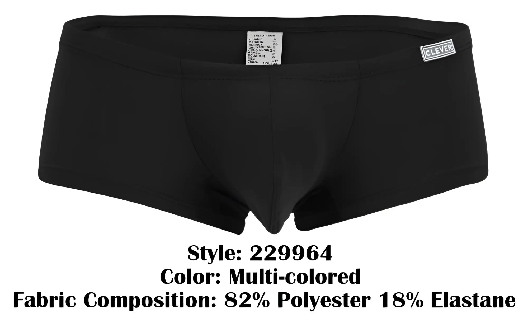 Black men’s briefs clever 229964 3pk with sleek form-fitting design and small clever label on waistband color multi-colored