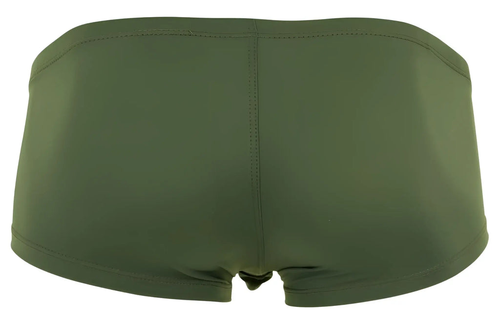 Olive green clever trunks with smooth stretchy fabric and clean stitching from australian latin 3pk multi-colored set