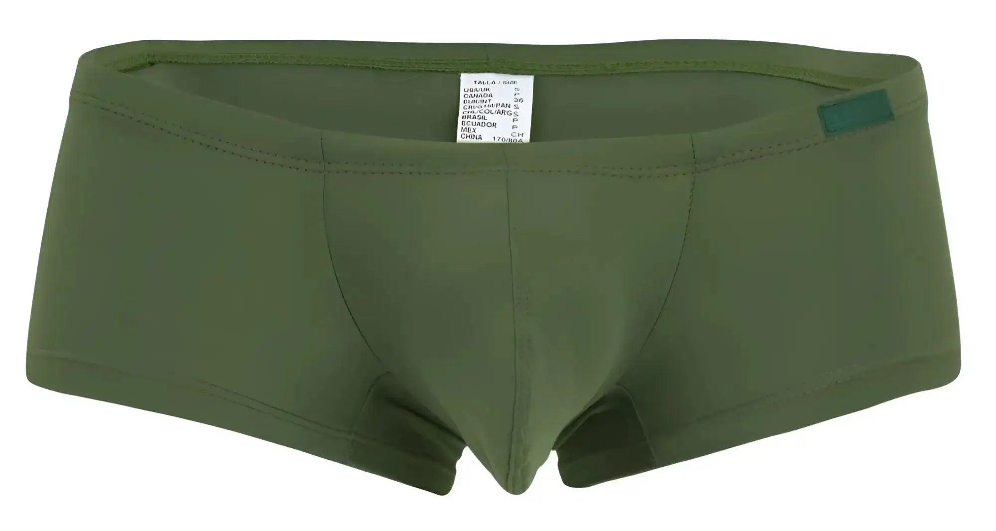 Olive green clever 229964 3pk australian latin trunks with smooth stretchy fabric and subtle waistband seam detail