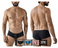 Black men’s briefs clever 229965 3pk australian latin trunks multicolored with smooth elastic waistband and form-fitting design