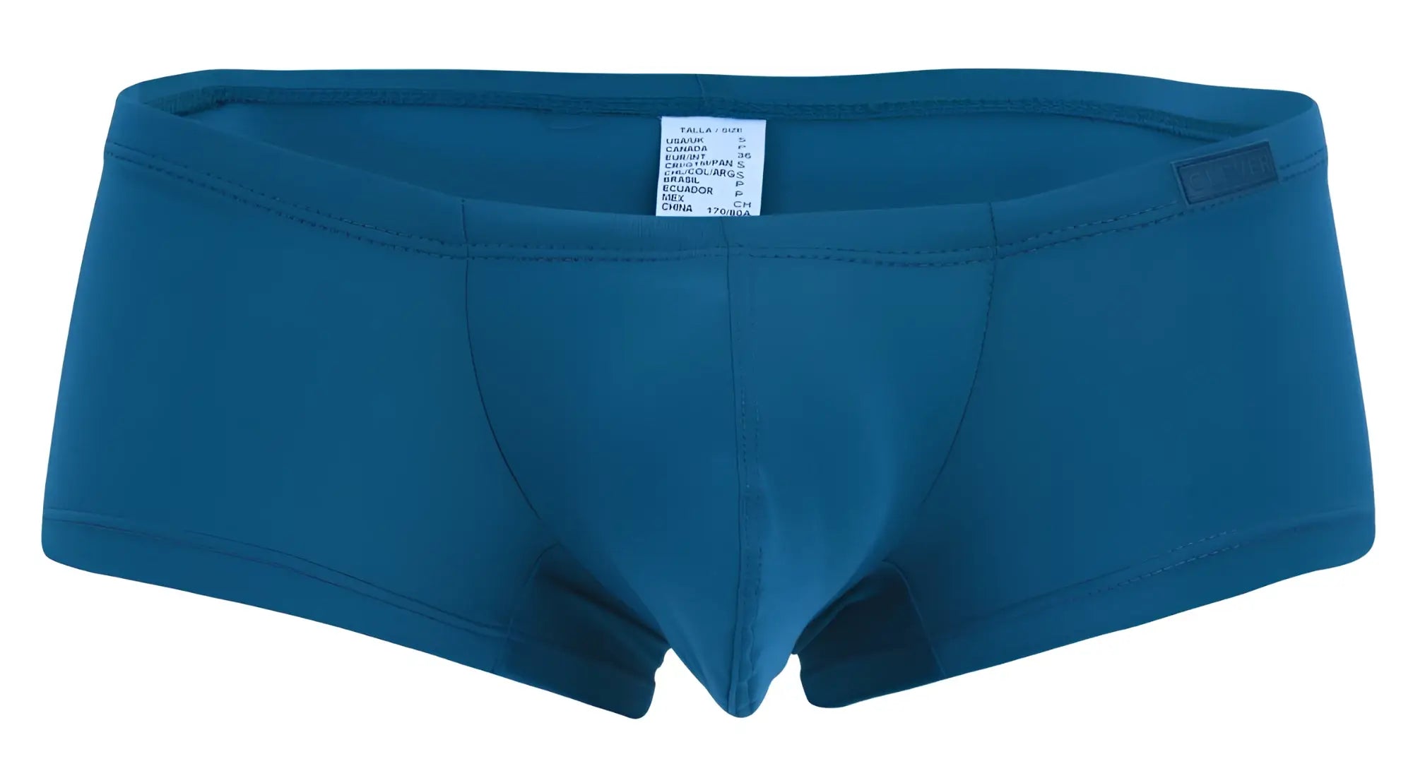 Teal-colored clever 229965 3pk australian latin trunks with form-fitting smooth fabric and subtle seam detailing