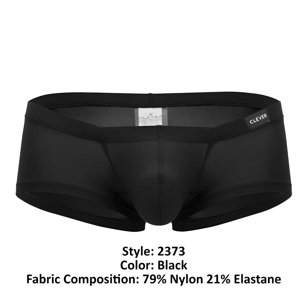 Black clever 2373 australian latin boxer briefs with sleek form-fitting design made of 79 nylon 21 elastane