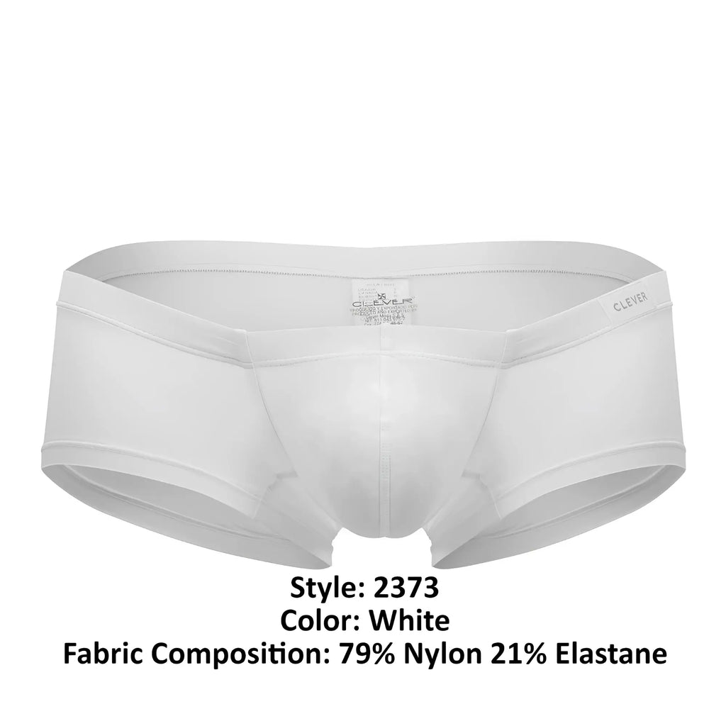 White clever 2373 australian latin boxer briefs made of 79 nylon and 21 elastane in a front view
