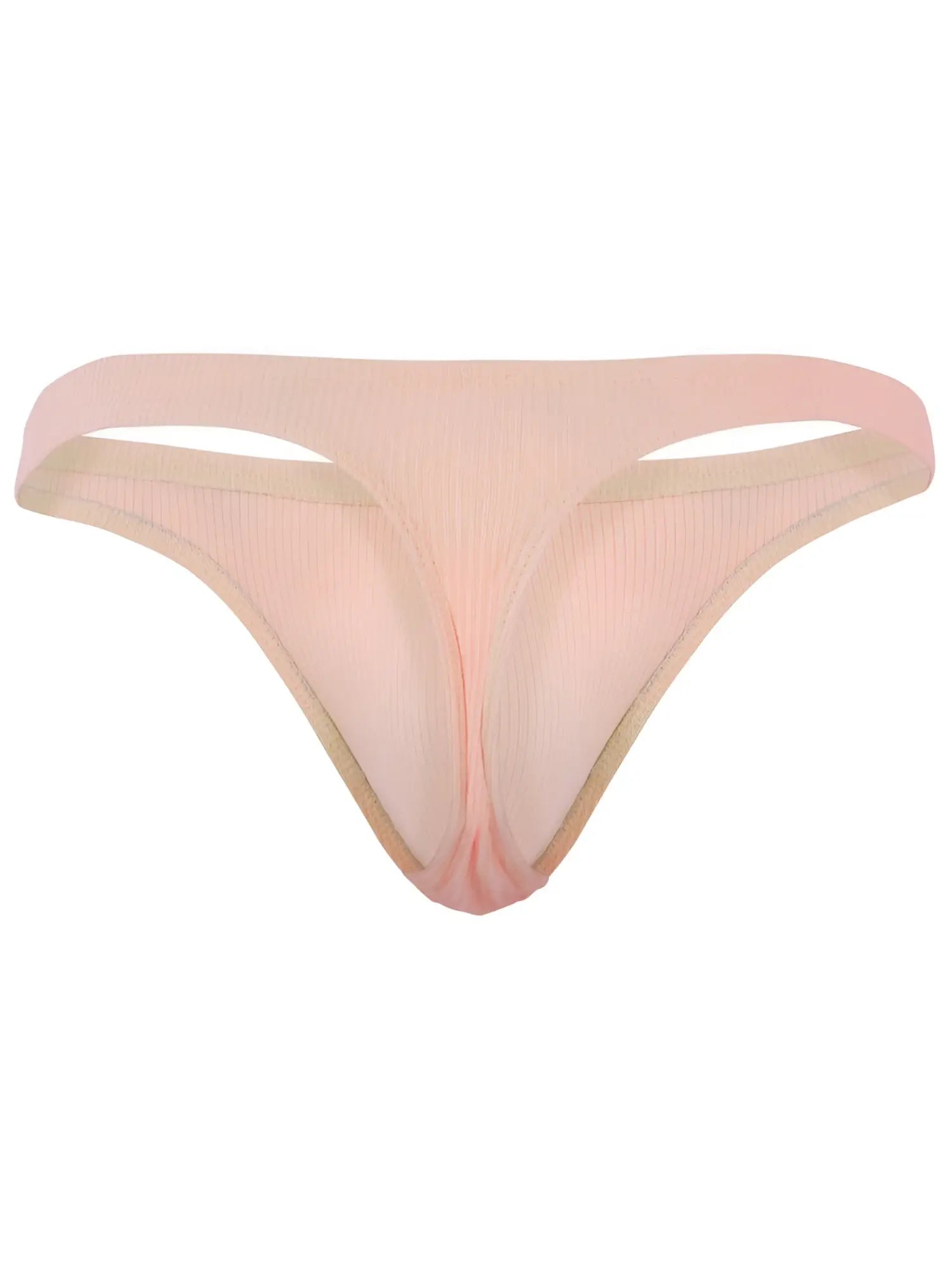 Front view of the Clever 26020 Apolo thong in orange ribbed fabric.