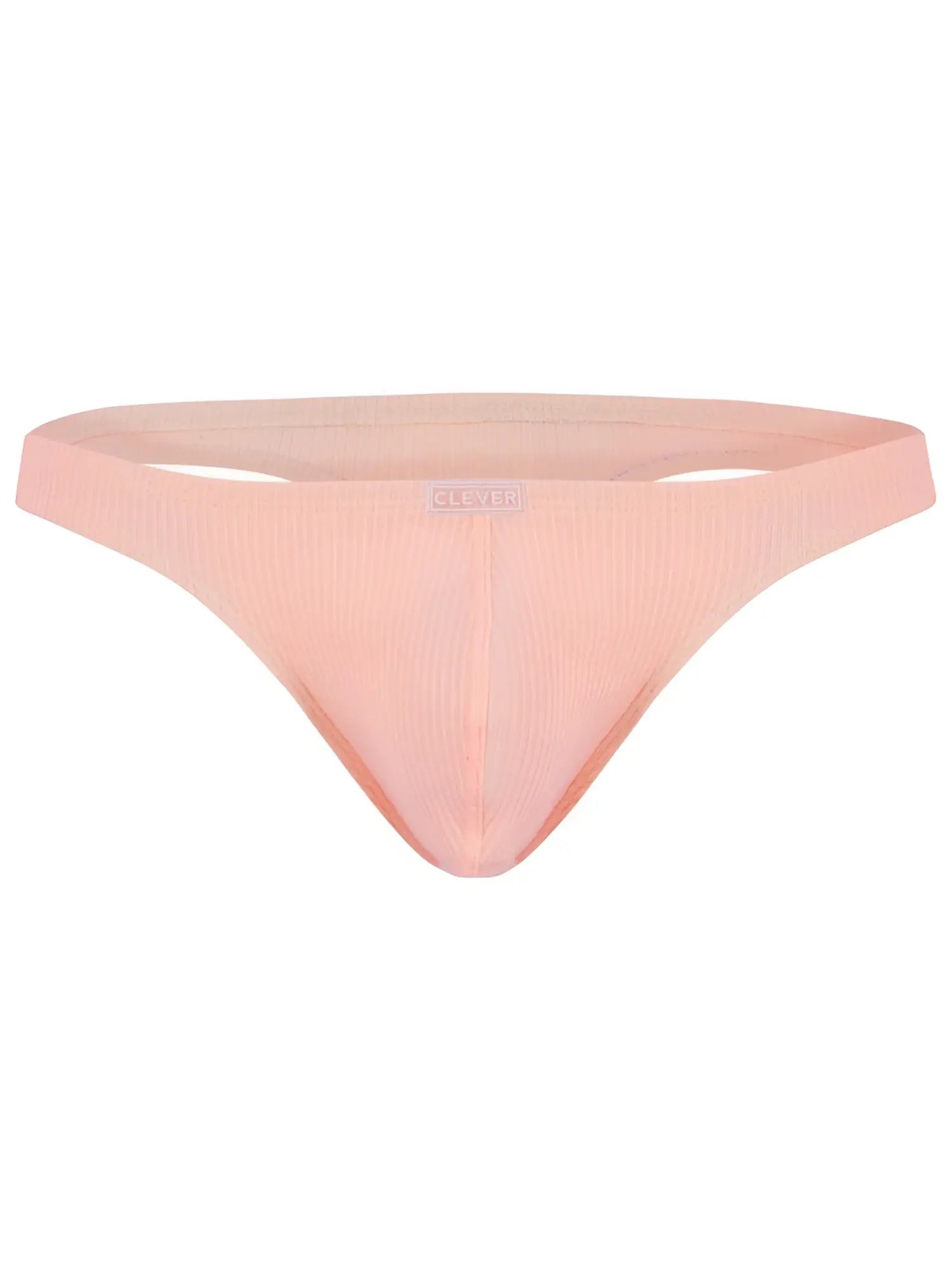 Front view of the Clever 26020 Apolo thong in orange, featuring a ribbed texture and centered brand logo.