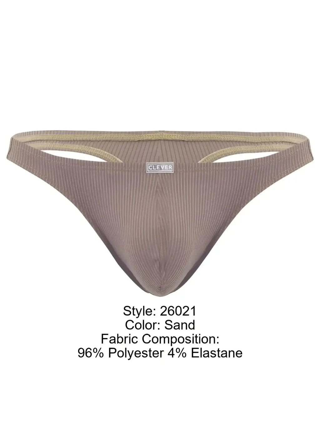 Front view of Clever 26021 Apolo thong in sand color.