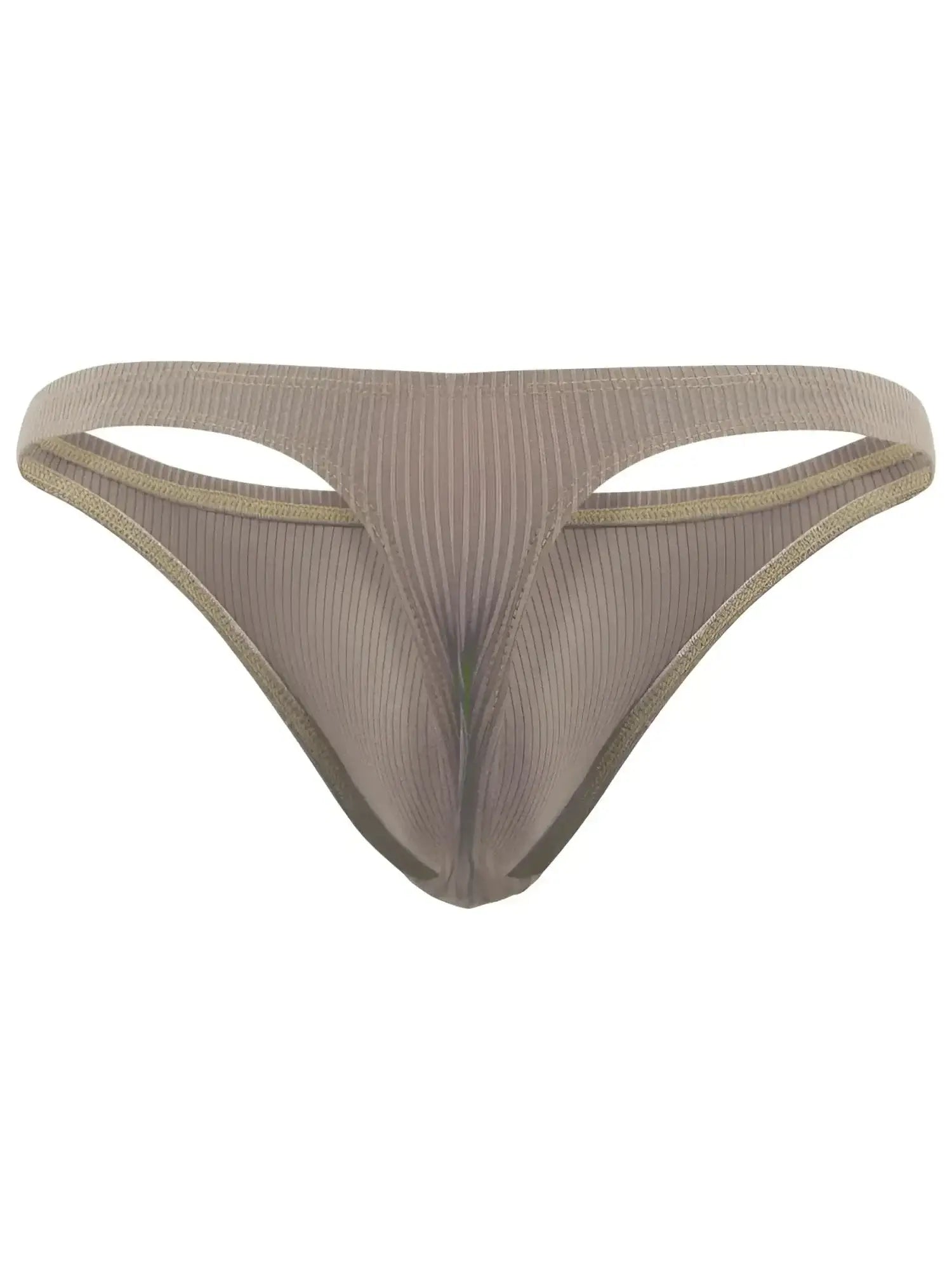 Front view of Clever 26021 Apolo thongs in sand color, featuring a ribbed fabric design.