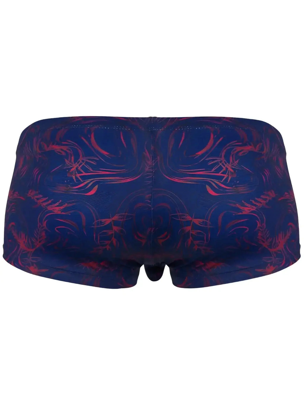 Clever 26027 Helion trunks in blue, back view. Features a bold red and blue floral print.