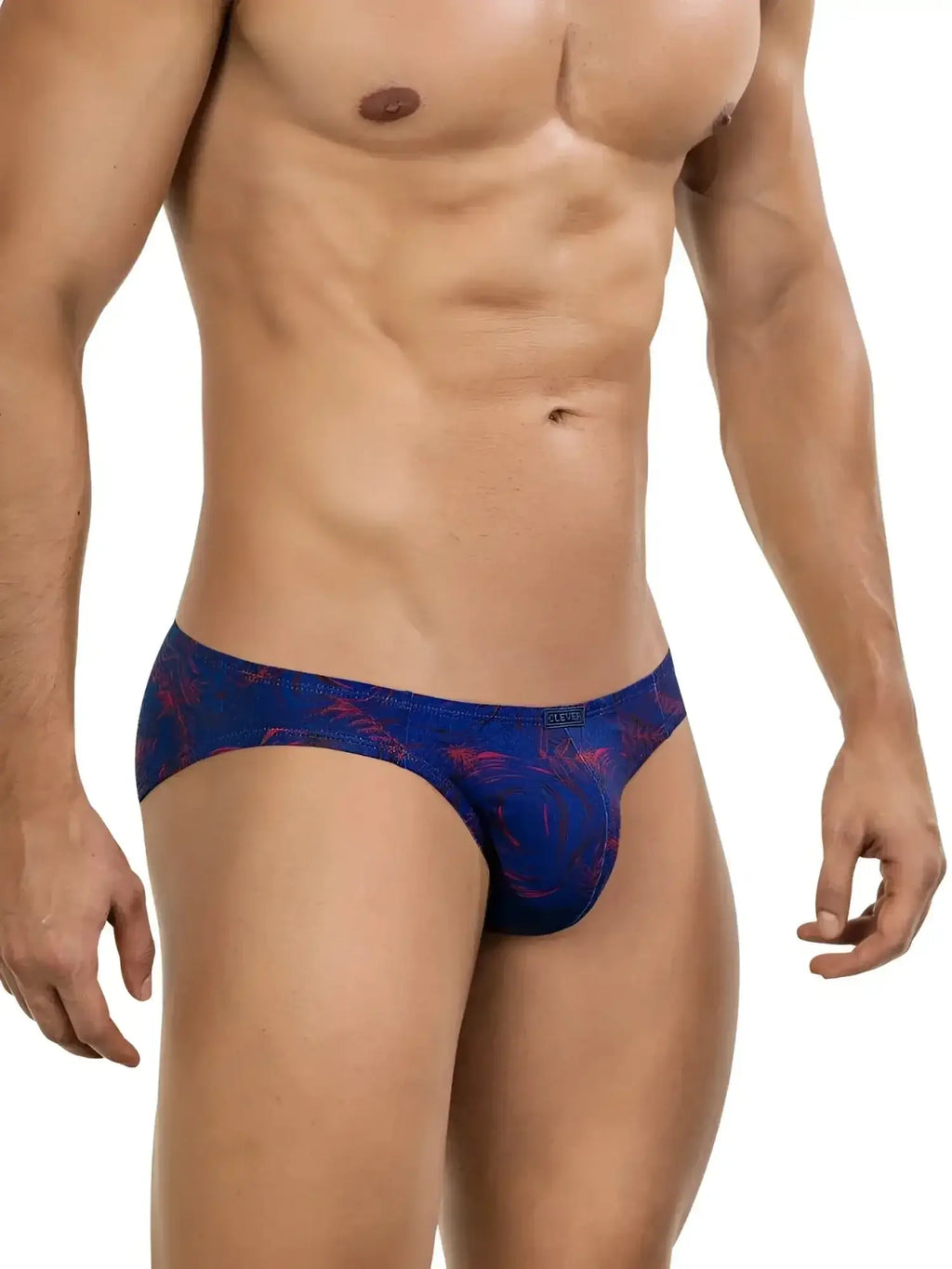 Front view of the vibrant blue Clever 26029 Helion bikini on a model.