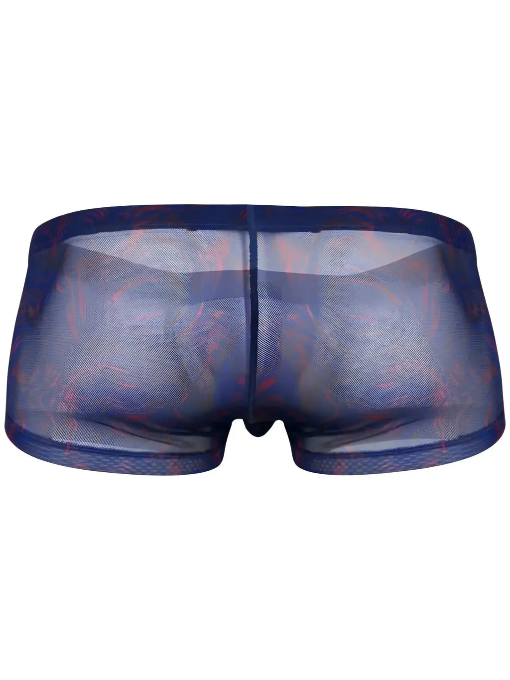 Clever 26033 Calipso blue trunks, back view showing the sheer mesh fabric design.