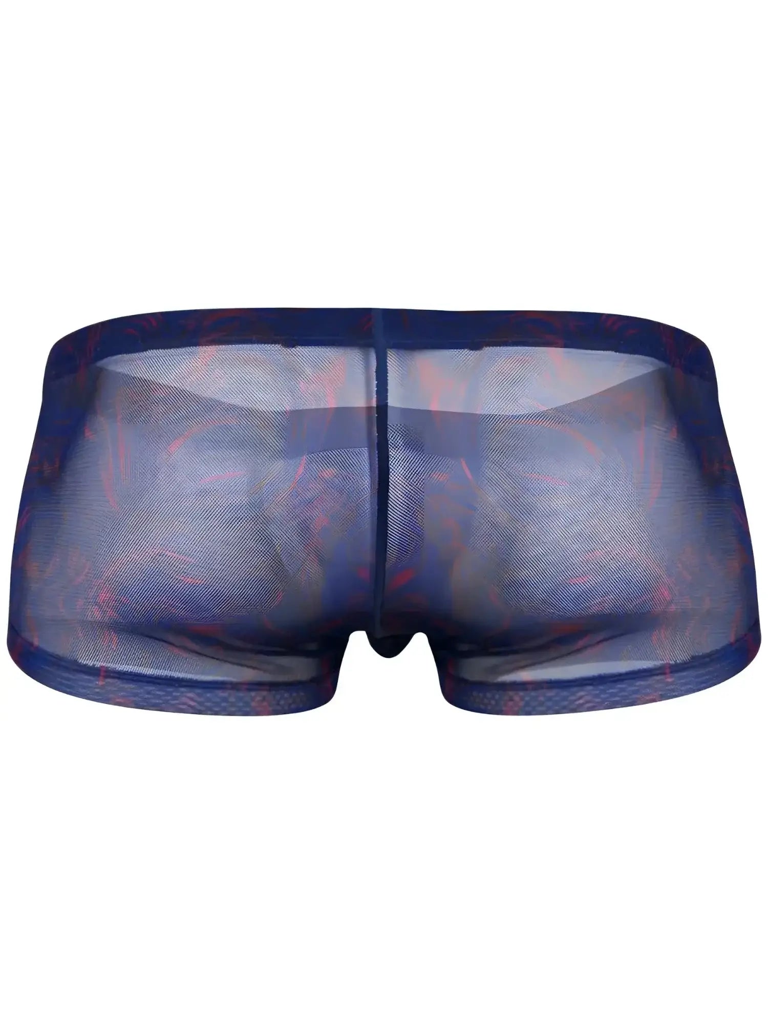 Clever 26033 Calipso blue trunks, back view showing the sheer mesh fabric design.