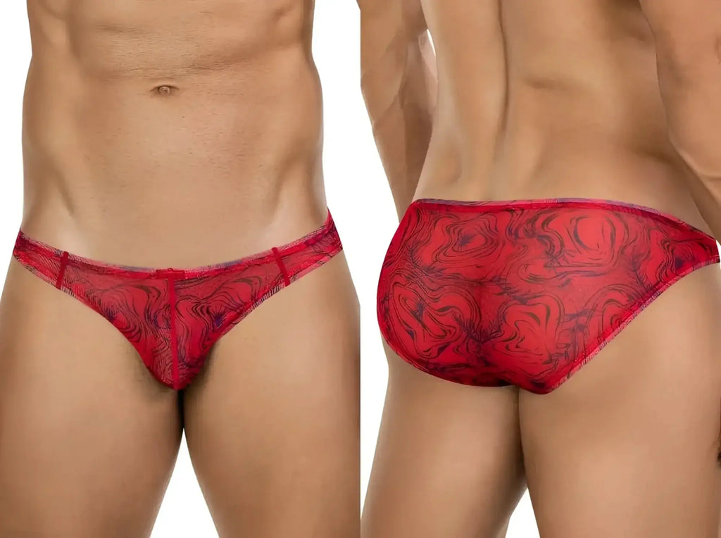 Clever 26034 Calipso red bikini, front and back view on a model.