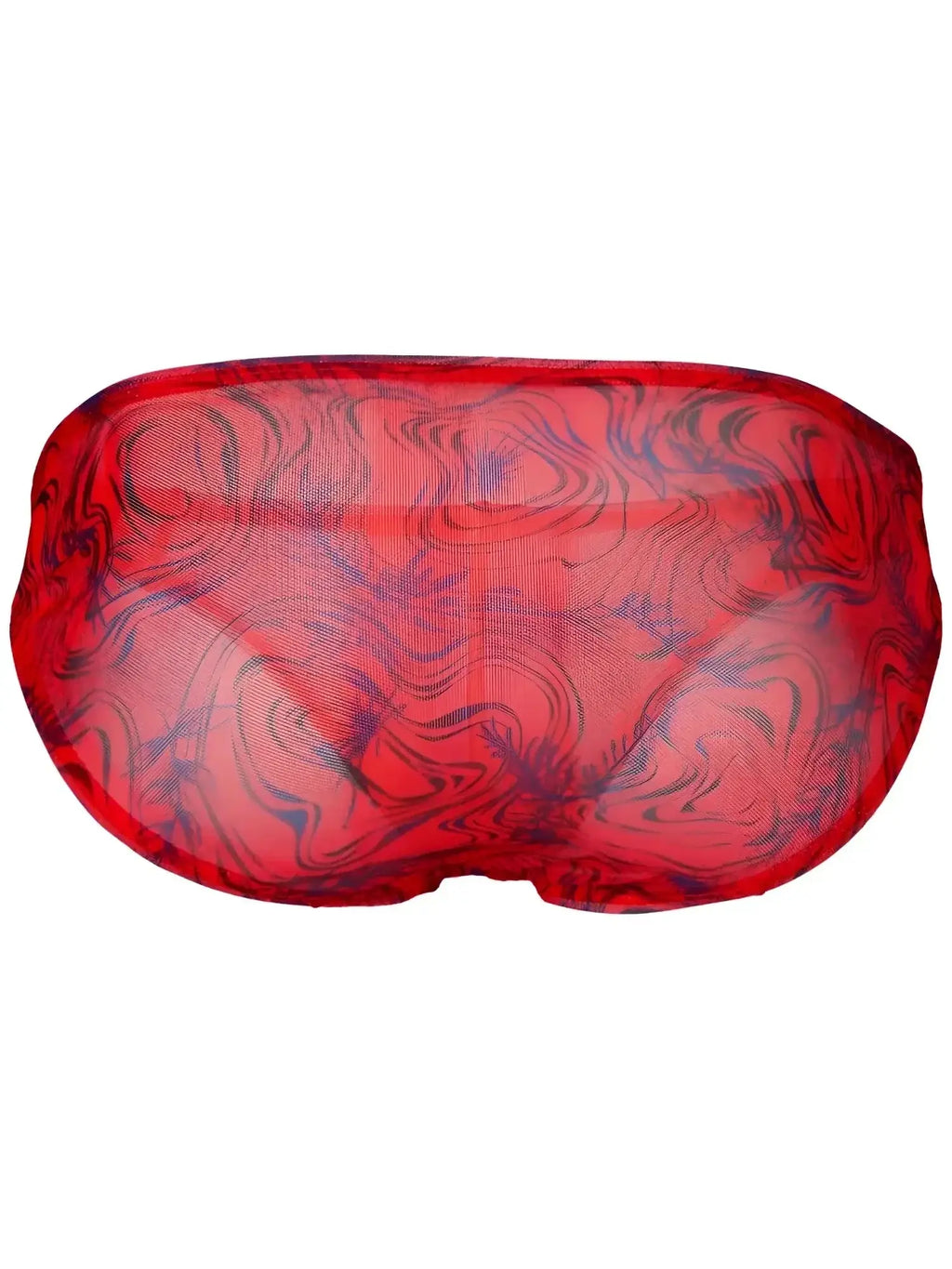 Clever 26034 Calipso red bikini in a back view, showing the semi-sheer patterned mesh fabric.