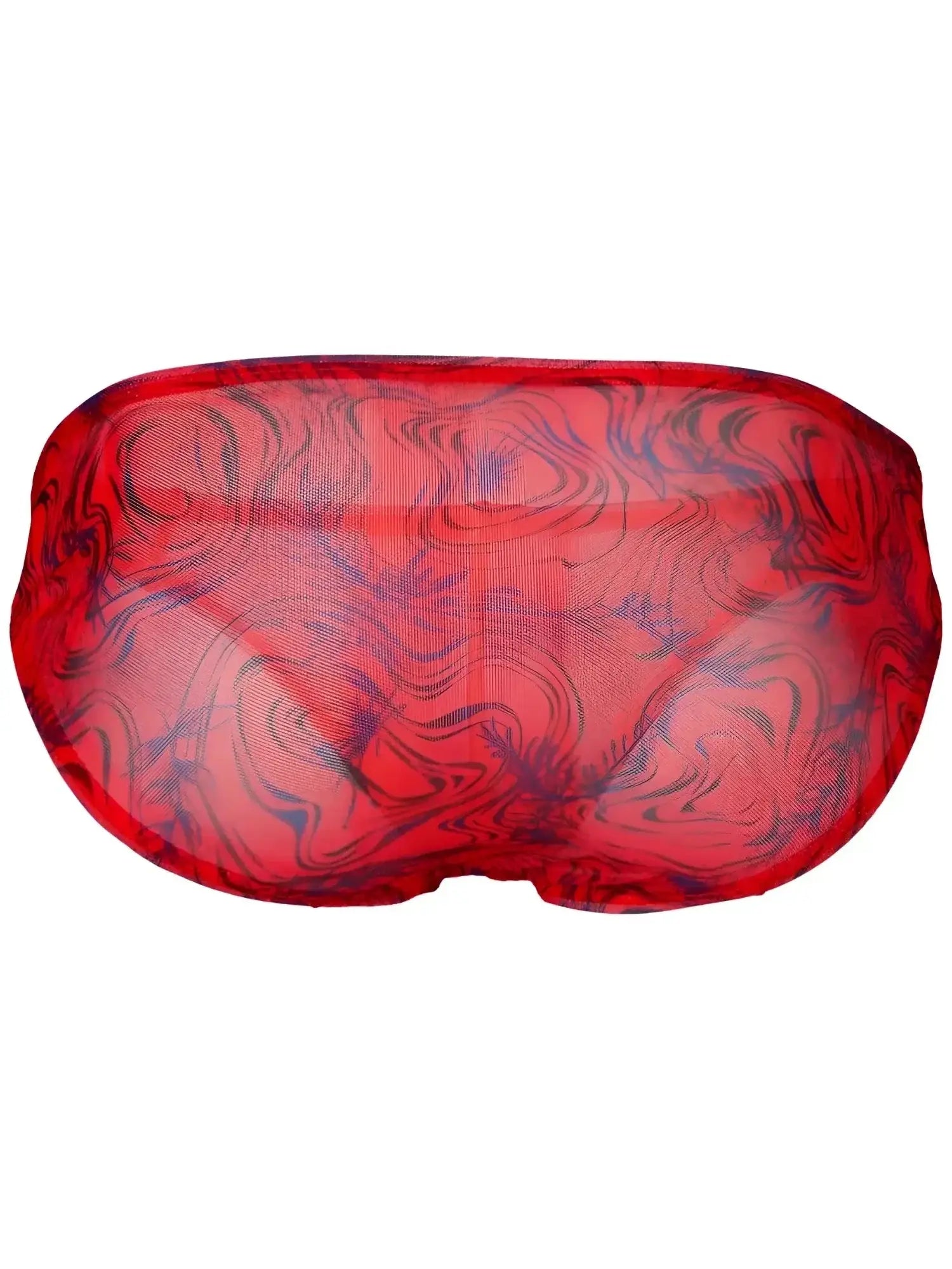 Clever 26034 Calipso red bikini in a back view, showing the semi-sheer patterned mesh fabric.