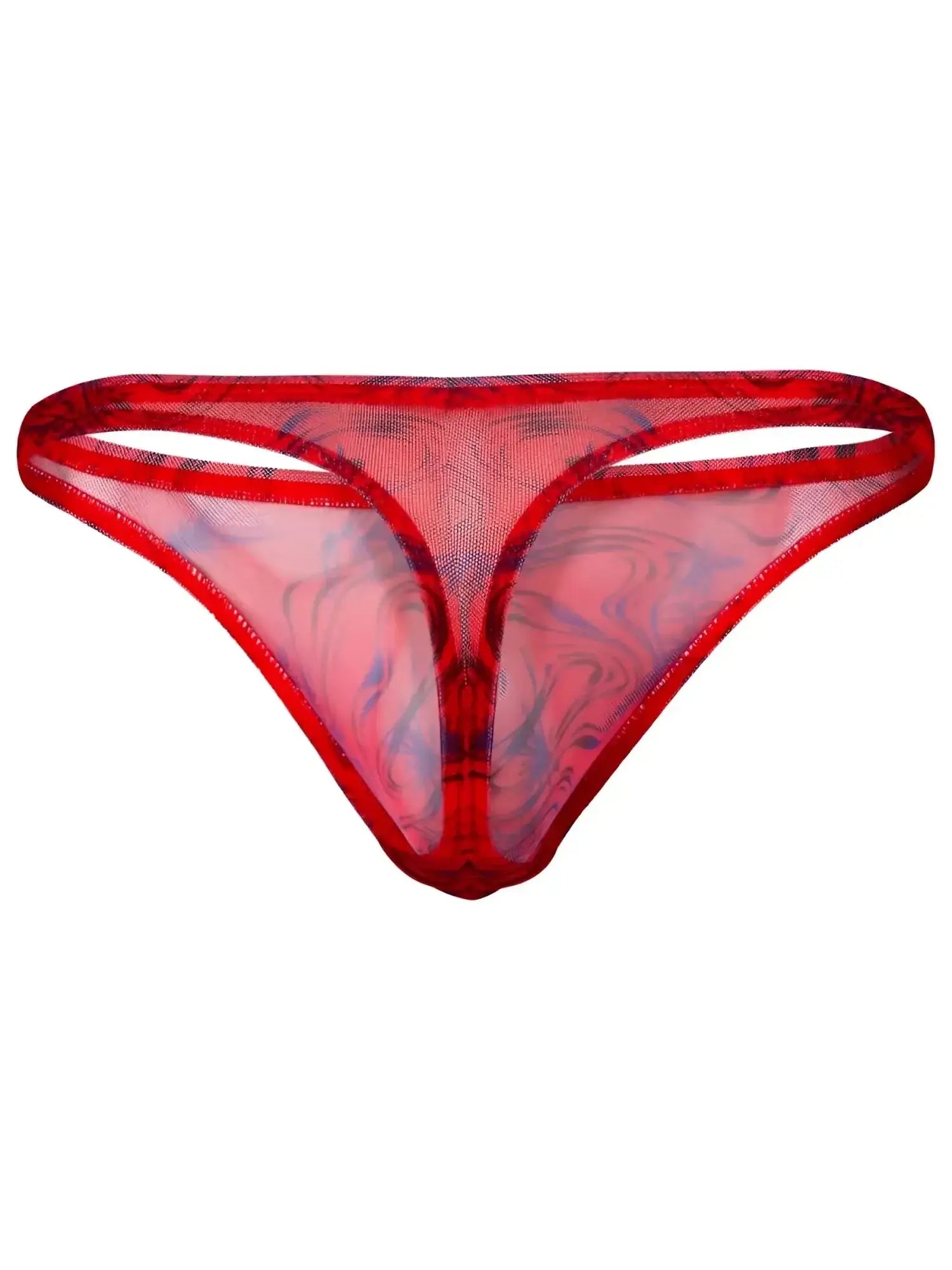 Front view of Clever 26036 Calipso thong in red, featuring sleek, sophisticated mesh support.