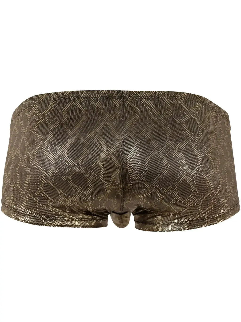 Back view of Clever 26042 Atlas trunks in metallic gold with a snakeskin pattern.