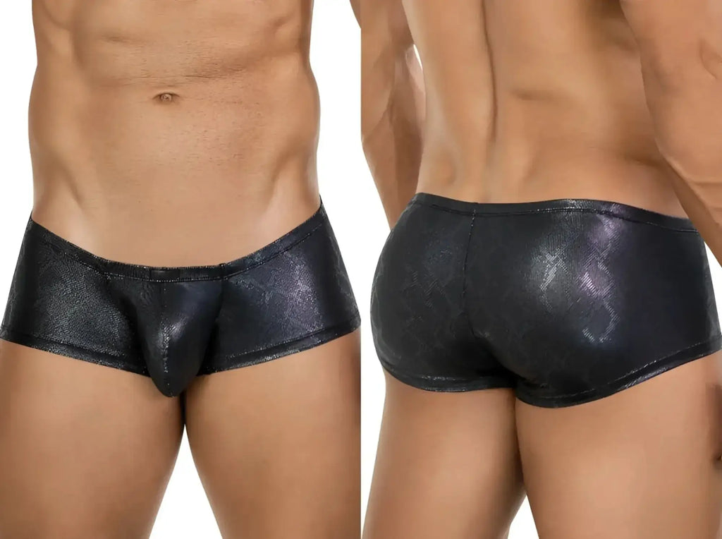 Clever 26043 Atlas trunks in black metallic, showing front and back views on a model.