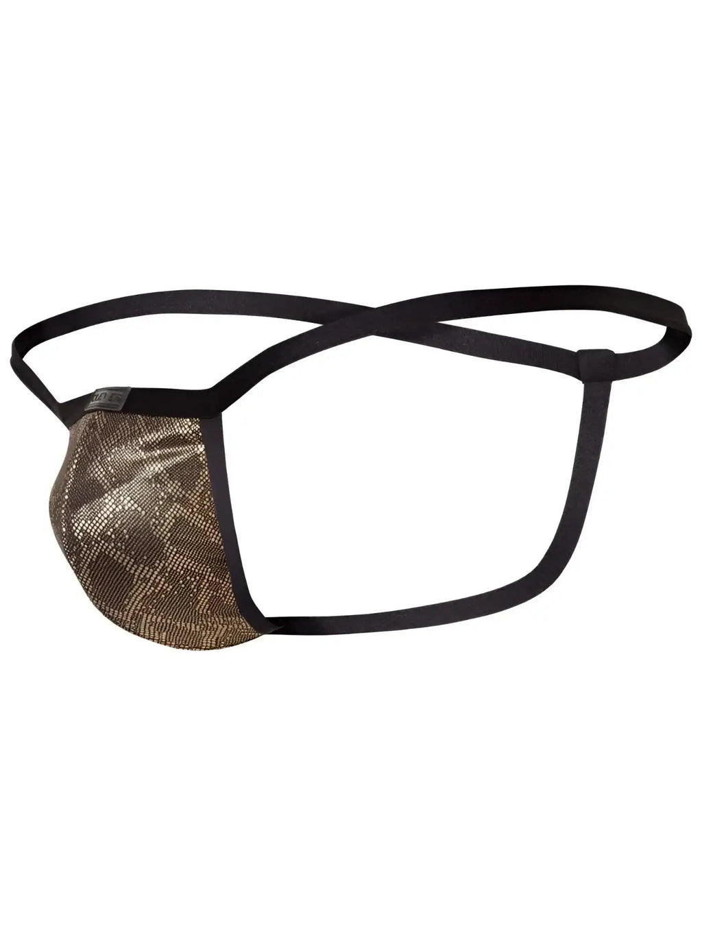 Clever 26046 Atlas G-string in gold, showing a side product view on a white background.