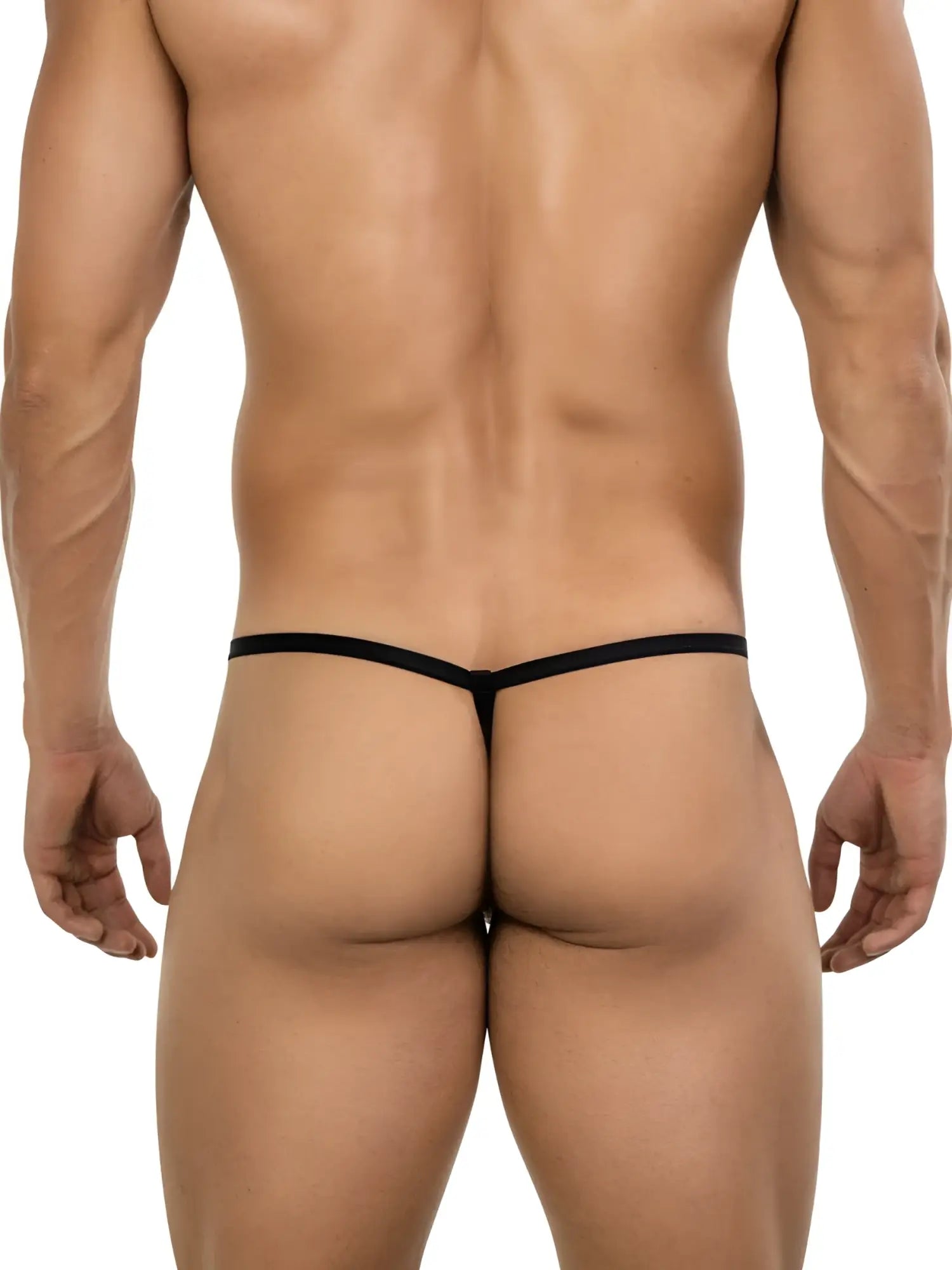 Back view of the Clever 26046 Atlas G-String in Gold on a male model.