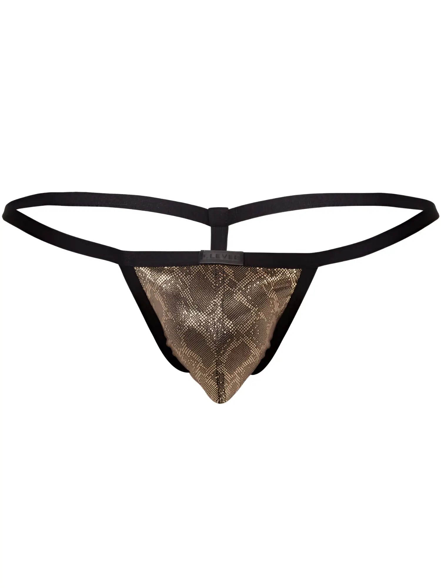 Front view of the Clever 26046 Atlas G-String in gold.