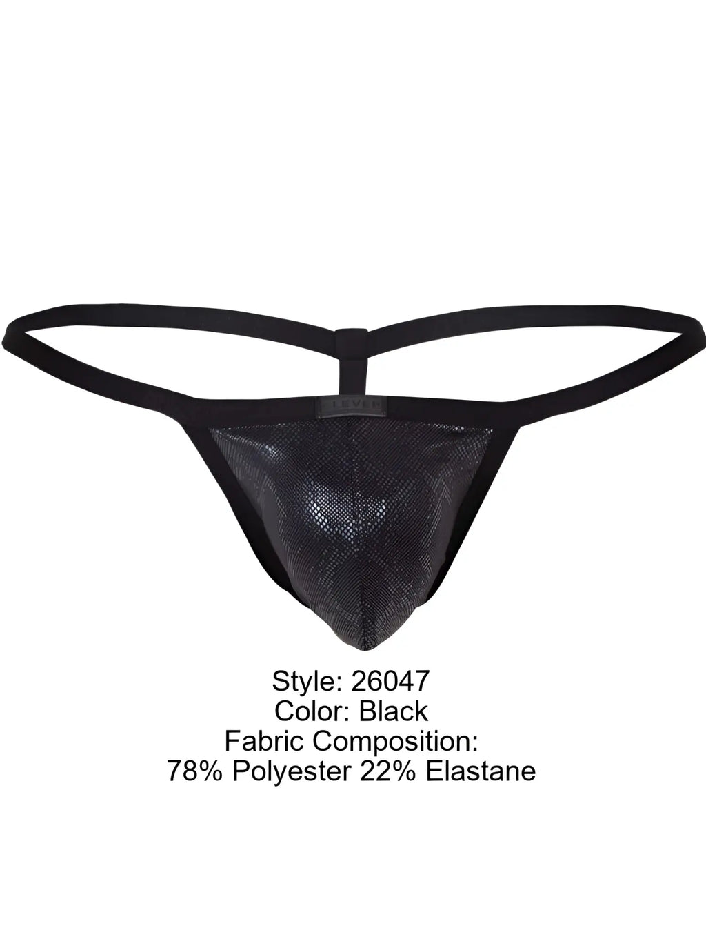 Front view of the Clever 26047 Atlas G-String in black.