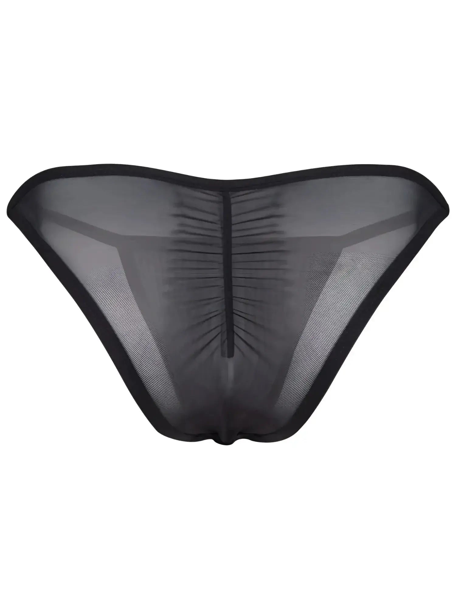 Clever 26057 Eos Bikini in black, back view showing the sheer mesh fabric and center seam detail.