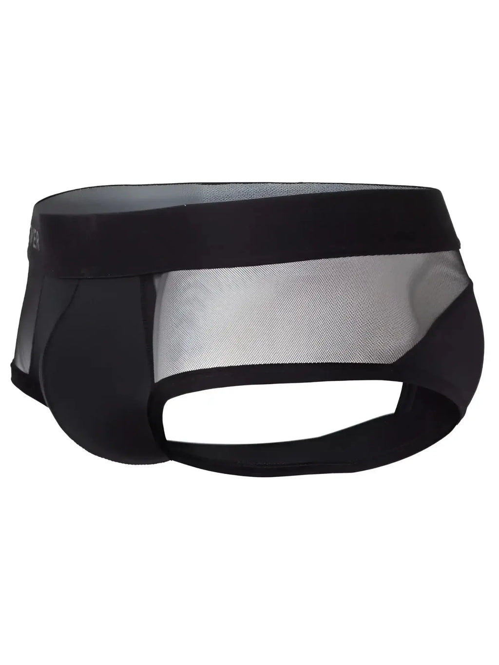 Clever 26059 Tanatos Briefs in black, product view showing mesh detailing.