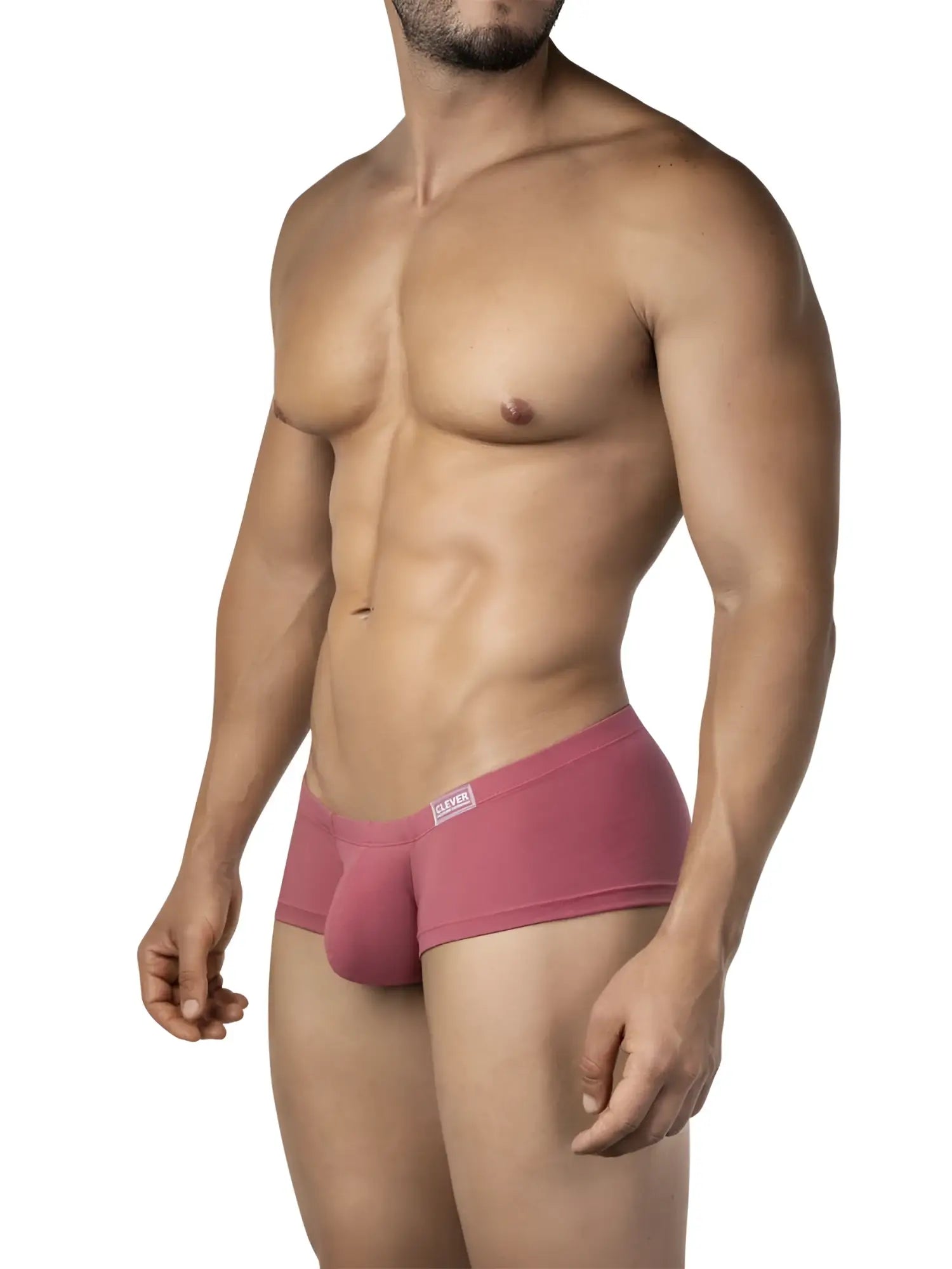 Pink clever 26066 men’s briefs with a snug fit and small brand tag on waistband in multicolored australian latin trunks 3pk
